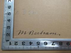 - (Bertram, M.), Von Hand: Autogramm; 'M. Bertram'. 