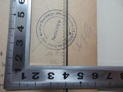 - (Bibliothek des Jüdischen Central-Vereins E.V.), Stempel: Name, Ortsangabe; 'Bibliothek des Central Vereins deutscher Staatsbürger jüdischen Glaubens E.V. 
Berlin SW6[?]'. 