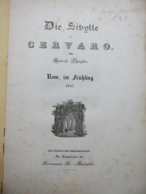 7 H 239 : Die Sibylle in Cervaro (1847)