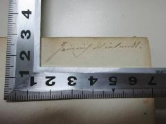 - (Wielandt, Heinrich), Von Hand: Autogramm; 'Heinrich Wielandt'. 