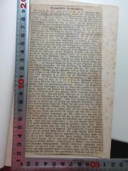 - (Lange, Friedrich Albert ), Papier: Autor, Datum; 'Vermischte Nachrichten
Marburg, 21. Nov. Dem am 21. d. M. im 48. Lebensjahre hingeschiedenen Professor Friedrich Albert Lange widmet das "Marburger Tageblatt einen Nachruf voll wärmster Anerkennung, welchem wir folgende Stelle entnehmen: [...] '. 