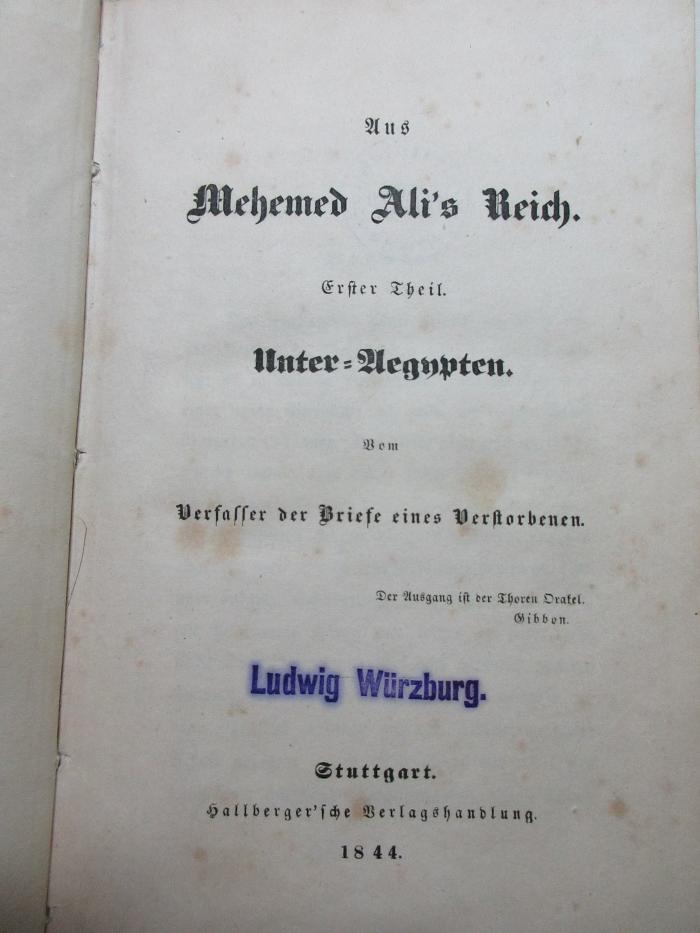 14 P 6-1 : Unter-Ägypten (1844)