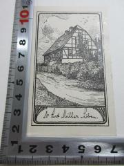 - (Müller, Curt), Etikett: Exlibris; 'Dr. Curt Müller-Löbau'. 