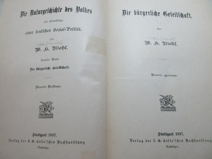 1 D 325&lt;9&gt;-2 : Die bürgerliche Gesellschaft (1897)