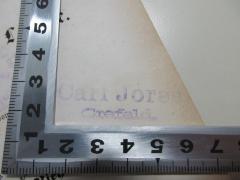 - (Jores, Carl), Stempel: Name, Ortsangabe; 'Carl Jores
Crefeld.'. 