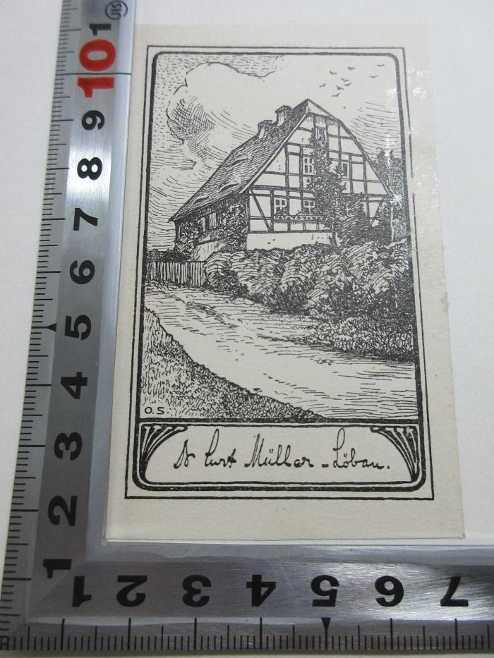 1 D 325&lt;9&gt;-2 : Die bürgerliche Gesellschaft (1897);- (Müller, Curt), Etikett: Exlibris; 'Dr. Curt Müller-Löbau'. 