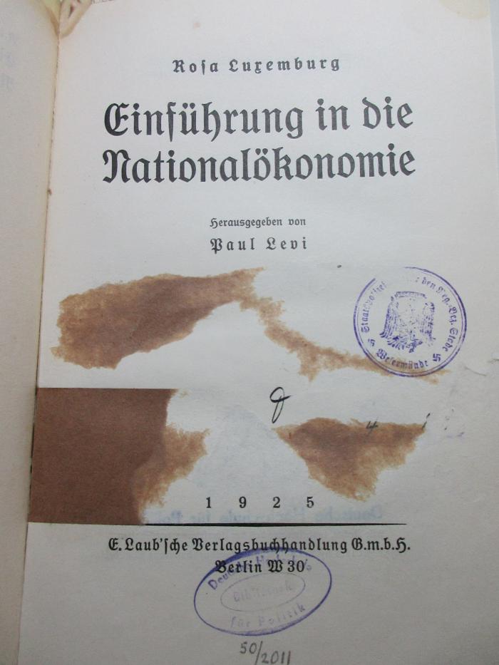 
Db 428 : Einführung in die Nationalökonomie (1925)