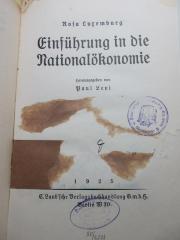 
Db 428 : Einführung in die Nationalökonomie (1925)