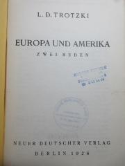 
o S 1 T76 16 : Europa und Amerika : zwei Reden (1926)