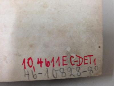 G46 / 3649 (Kammer der Kunstschaffenden), Von Hand: Signatur, Inventar-/ Zugangsnummer.  (Prototyp)