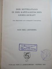 
88/80/40081(9) : Der Mittelstand in der kapitalistischen Gesellschaft : eine ökonomische und soziologische Untersuchung (1932)