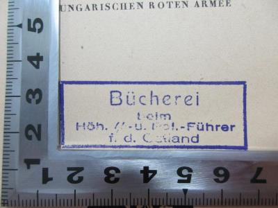 
88/80/40386(0) : Im Kreuzfeuer zweier Revolutionen (1924);- (Bücherei beim Höheren SS- und Polizeiführer für das Ostland), Stempel: Name, Berufsangabe/Titel/Branche, Ortsangabe; 'Bücherei
beim
Höh. SS- u. Pol.-Führer
f.d. Ostland'.  (Prototyp)