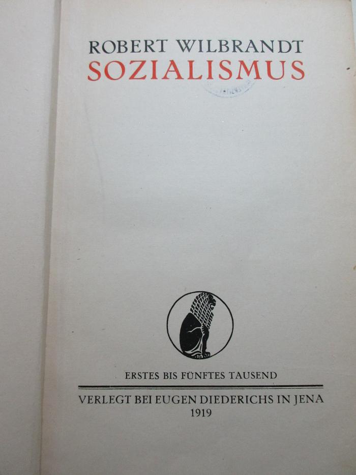 
1 D 8 : Sozialismus (1919)