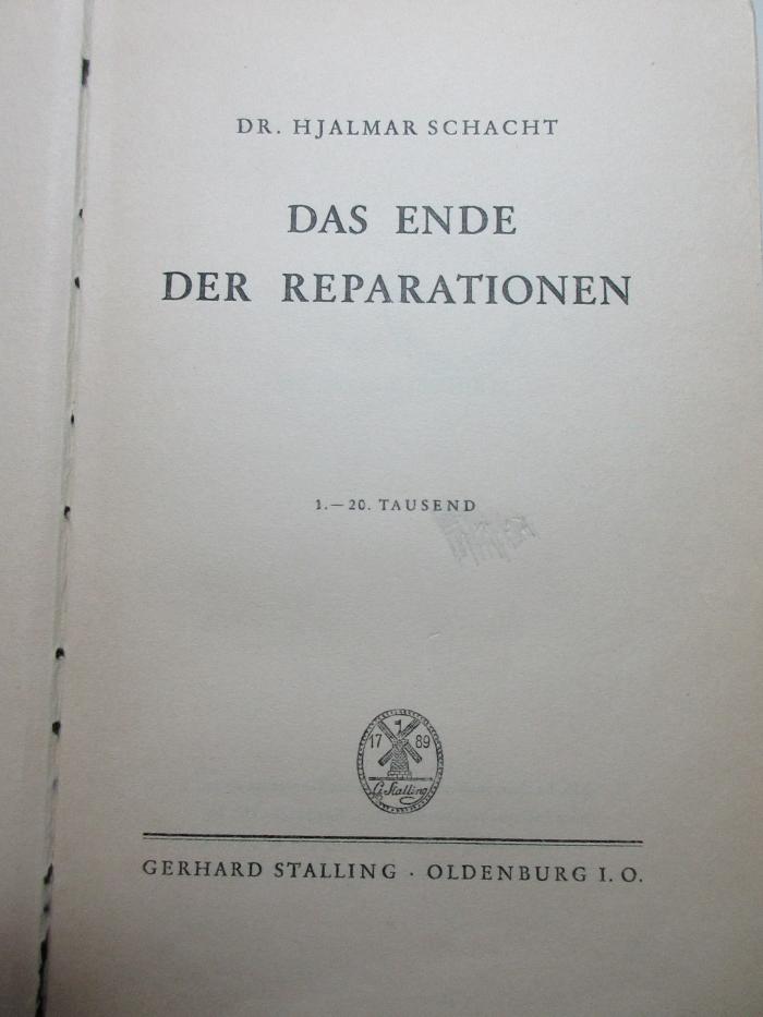 1 D 55 : Das Ende der Reparationen (1931)