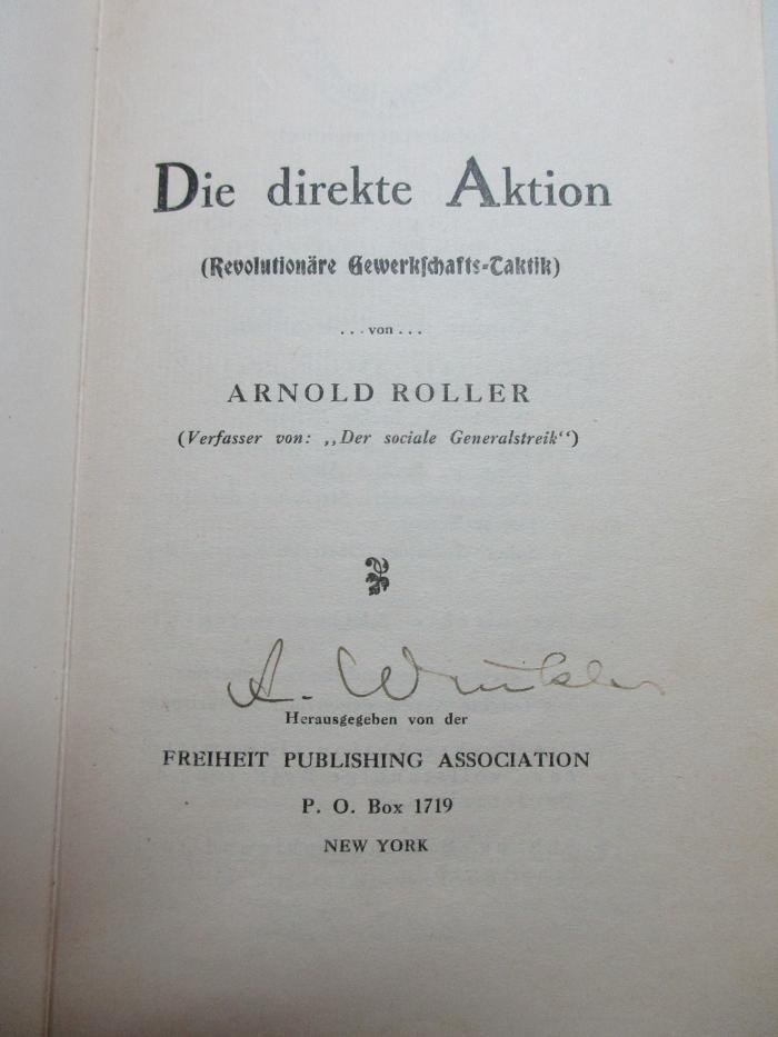 
1 D 89 : Die direkte Aktion : (revolutionäre Gewerkschafts-Taktik) (1908)