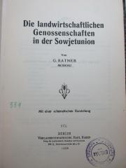 
88/80/40410(0) : Die landwirtschaftlichen Genossenschaften in der Sowjetunion : Mit einer schematischen Darstellung (1928)