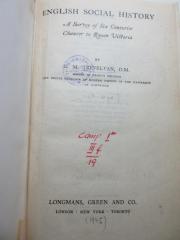 
1 D 94/1&lt;3&gt; : English social history : a survey of six centuries ; Chaucer to Queen Victoria (1945)