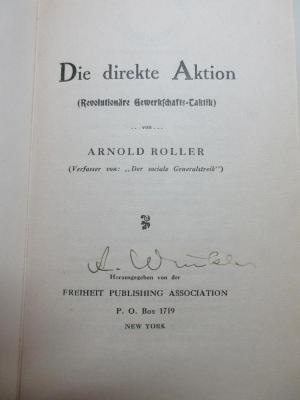 
1 D 89 : Die direkte Aktion : (revolutionäre Gewerkschafts-Taktik) (1908)