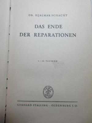 1 D 55 : Das Ende der Reparationen (1931)