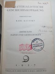 M 726 K19 36-1 (ausgesondert) : Natur und Gesellschaft (1927)