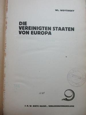 88/80/40528(6) : Die Vereinigten Staaten von Europa (1926)