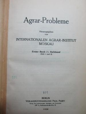 
38/80/44011(1)-1,1,1 : Agrar-Probleme (1928)
