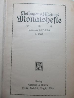 unbekannt : Velhagen &amp; Klasings Monatshefte (1907/1908)