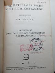 M 726 K19 36-2 (ausgesondert) : Der Staat und die Entwicklung der Menschheit (1927)