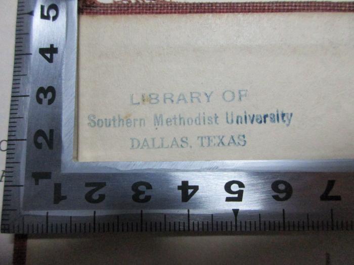 1 E 26-1 : The history of Western civilization (1935);- (Library of Southern Methodist University), Stempel: Name, Ortsangabe; 'Library of
Southern Methodist University
Dallas, Texas'. 