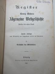 1 E 17&lt;2&gt;-Reg. 5/8 : Geschichte der Mittelalter (1885)