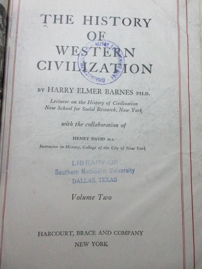 1 E 26-2 : The history of Western civilization (1935)