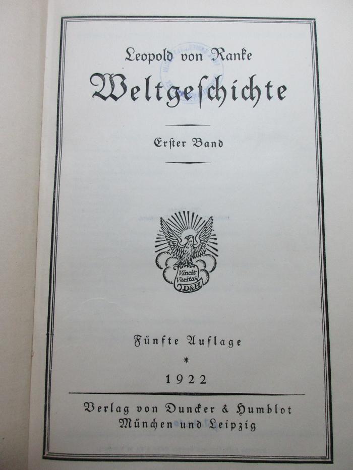 
1 E 24&lt;5&gt;-1 : Weltgeschichte (1922)