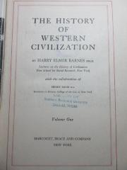 1 E 26-1 : The history of Western civilization (1935)