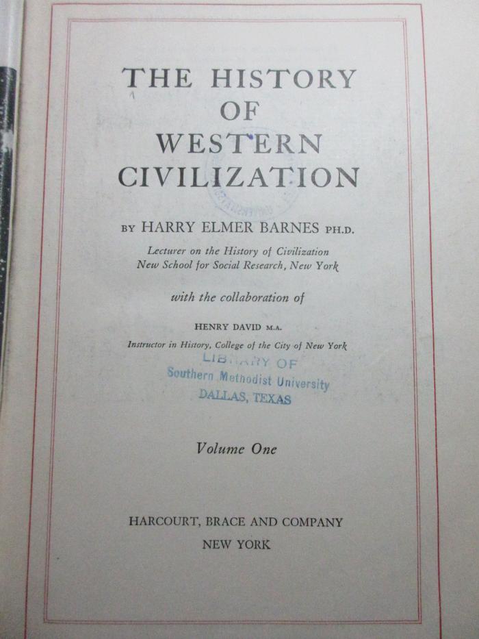 1 E 26-1 : The history of Western civilization (1935)