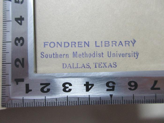 1 E 26-2 : The history of Western civilization (1935);- (Library of Southern Methodist University), Stempel: Name, Ortsangabe; 'Fondren Library
Southern Methodist University
Dallas, Texas'. 