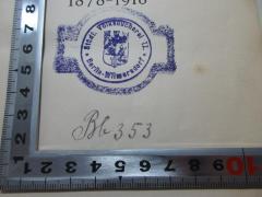 - (VB Wilmersdorf), Stempel: Wappen, Name, Ortsangabe, Nummer; 'Städt. Volksbücherei II 
Berlin-Wilmersdorf
BB 353[handschriftlich]'. 