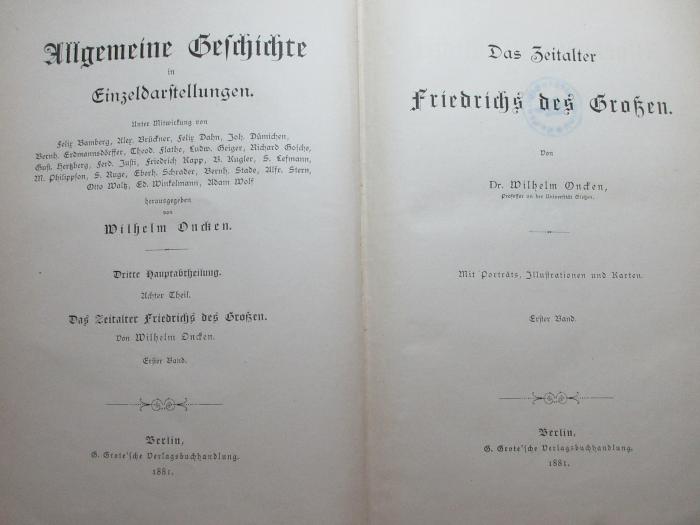 
1 E 35<a>-3,8,1 : Das Zeitalter Friedrichs des Großen : mit Porträts, Illustrationen und Karten (1881)</a>