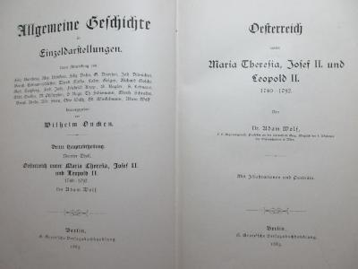1 E 35<a>-3,9 : Oesterreich unter Maria Theresia, Josef II. und Leopold II. : 1740 - 1792 (1884)</a>