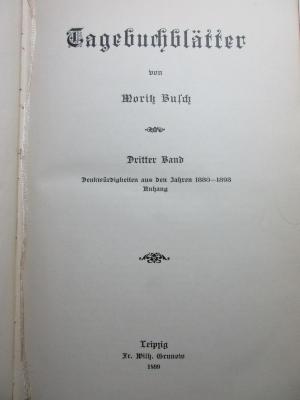 
1 F 100-3 : Denkwürdigkeiten aus den Jahren 1880 - 1893 : Anhang (1899)