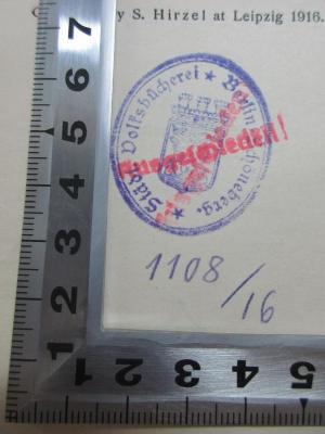 
1 E 61&lt;2&gt; : Vom inneren Frieden des deutschen Volkes : ein Buch gegenseitigen Verstehens und Vertrauens (1916);- (Städt. Volksbücherei Berlin-Schöneberg), Stempel: Name, Ortsangabe, Wappen; 'Städt. Volksbücherei Berlin Schöneberg
ausgeschieden'.  (Prototyp)