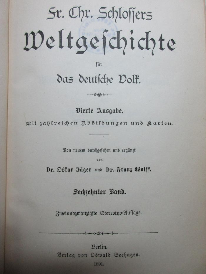 
1 E 5&lt;4&gt;-16 : Geschichte der neuesten Zeit vom Wiener Kongress bis zum Gegenwart (1891)