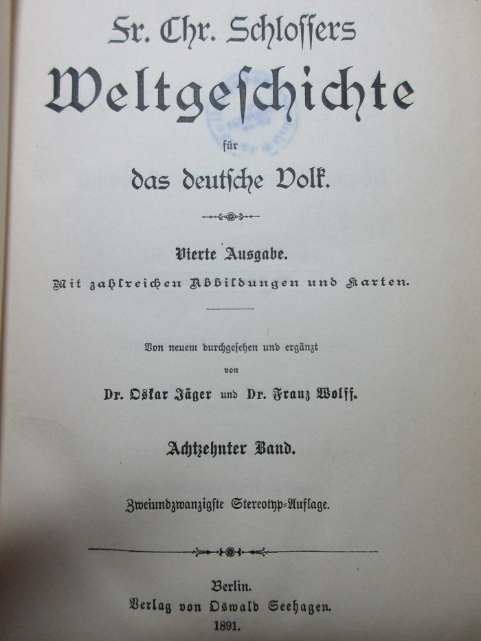 
1 E 5&lt;4&gt;-18 : Geschichte der neuesten Zeit vom Wiener Kongress bis zum Gegenwart (1891)