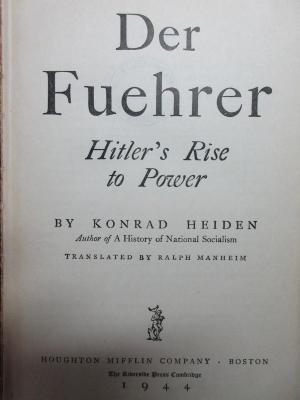 
1 F 127 : Der Fuehrer : Hitler's rise to power (1944)