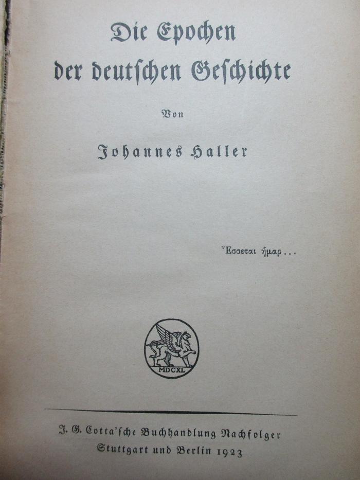 1 F 140<a> : Die Epochen der deutschen Geschichte (1923)</a>
