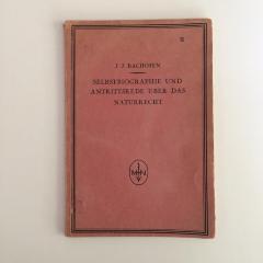 as 184 - 5 : Selbstbiographie und Antrittsrede über das Naturrecht (1927)