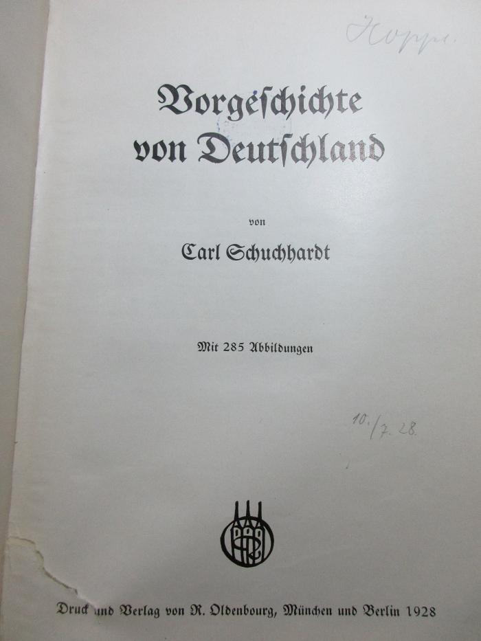 
1 F 153<a> : Vorgeschichte von Deutschland (1928)</a>