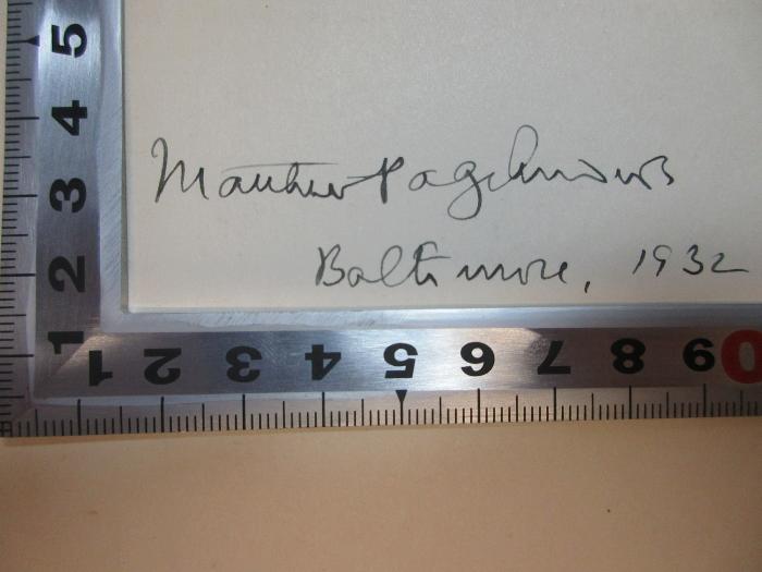 -, Von Hand: Ortsangabe, Datum; 'Man[?]
Baltimore, 1932';1 F 150 : George Washington : patron of learning (1932)