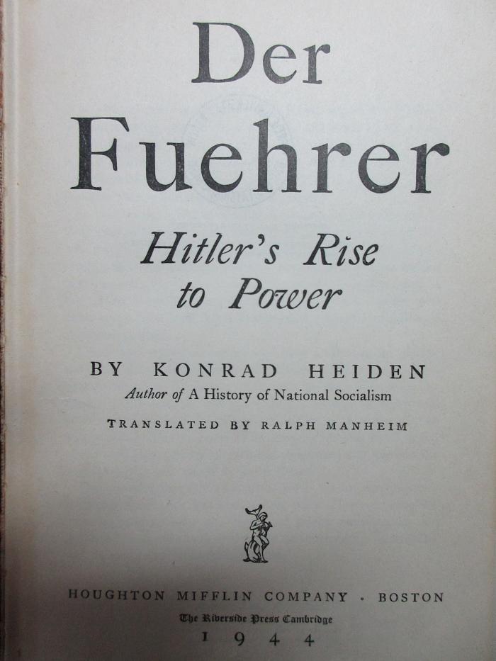 
1 F 127 : Der Fuehrer : Hitler's rise to power (1944)