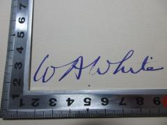 - (White, William Allen), Von Hand: Autogramm; 'W. A. White'. 