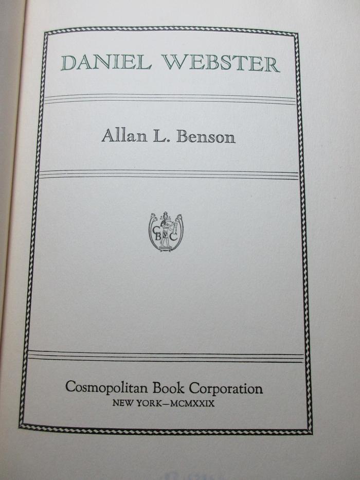 1 F 185 : Daniel Webster (1929)